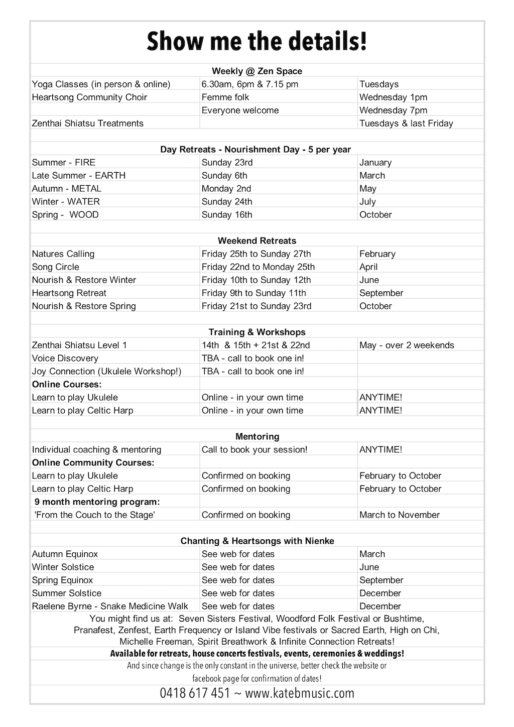 Kate B 2022 dates_